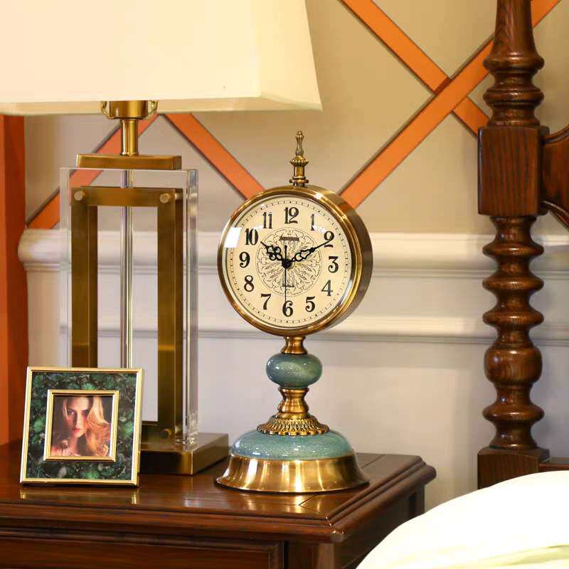 美式创意复古客厅座钟大号桌面家用摆件台钟欧式座钟台式网红闹钟