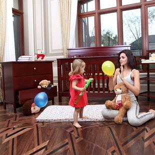 新款多用途松木婴儿床 抽屉柜尿布台睡觉床三件套 厂家支持