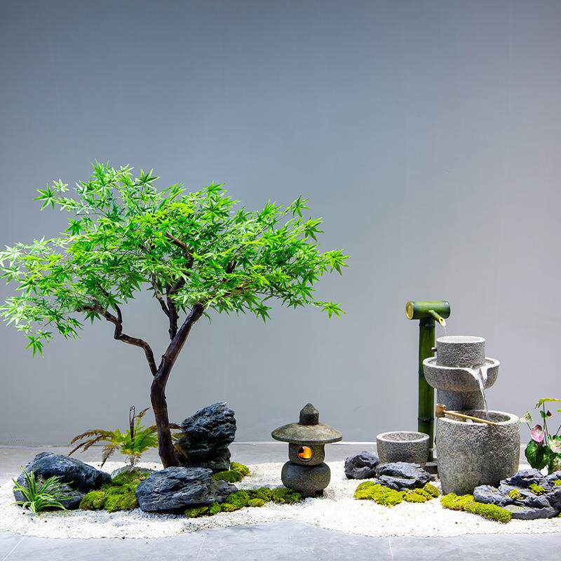 仿真绿枫叶树青枫树大型绿植室内设计装饰假树日式橱窗造景鸡爪槭