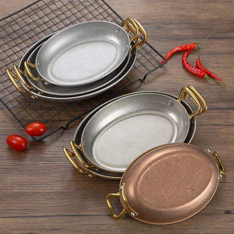 西餐餐盘上菜盘双耳椭圆平盘托盘不锈钢海鲜盘牛排盘复古餐具,鲜花速递/花卉仿真/绿植园艺,割草机/草坪机,淘宝优惠券,粉丝福利购,淘宝优惠卷