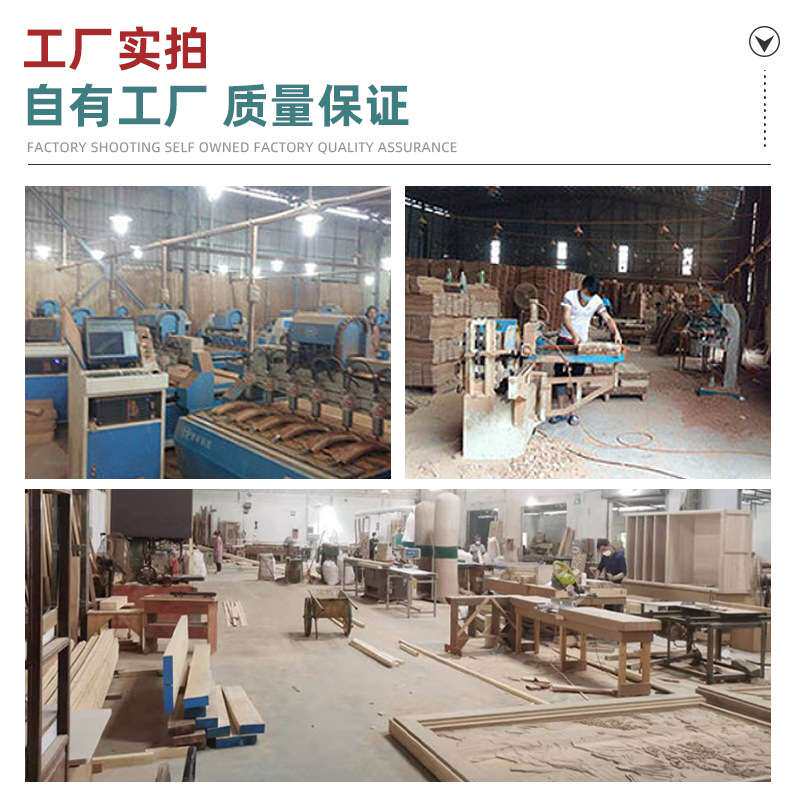 原木色推拉门卧室和风格栅小屏风新中式格子隔断移动门实木门窗