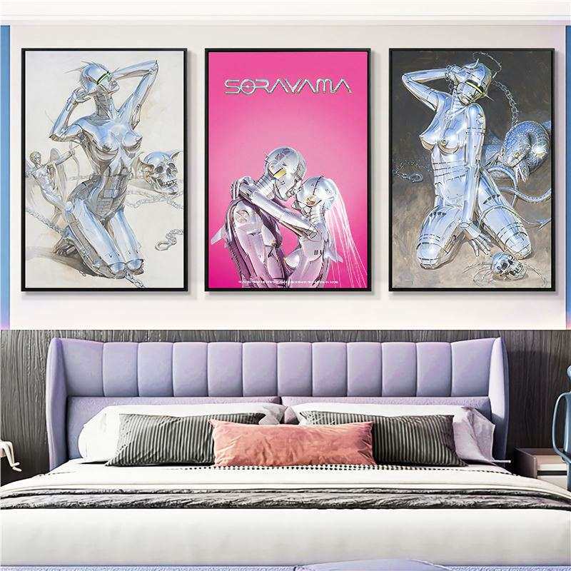 空山基挂画机械美女潮流艺术画酒吧客厅卫生间酒店卧室装饰画
