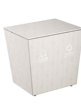 GPX-45L带盖垃圾桶家用酒店黑色皮革垃圾筒套皮上投口分类房间桶