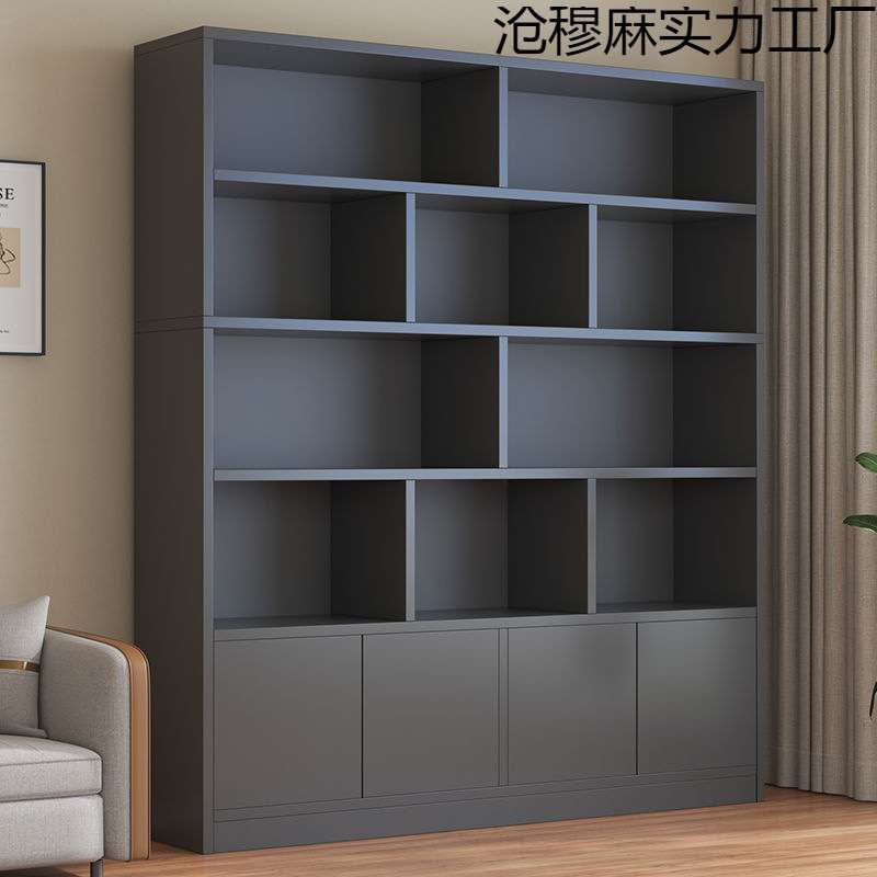 储物柜书房书柜落地实木简约展示柜多层组合酒柜靠墙柜子现代松木