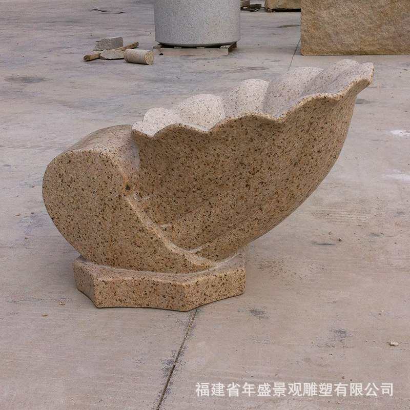 石头海螺工艺品厂家现货　公园广场园林景观雕塑　石雕海螺摆件