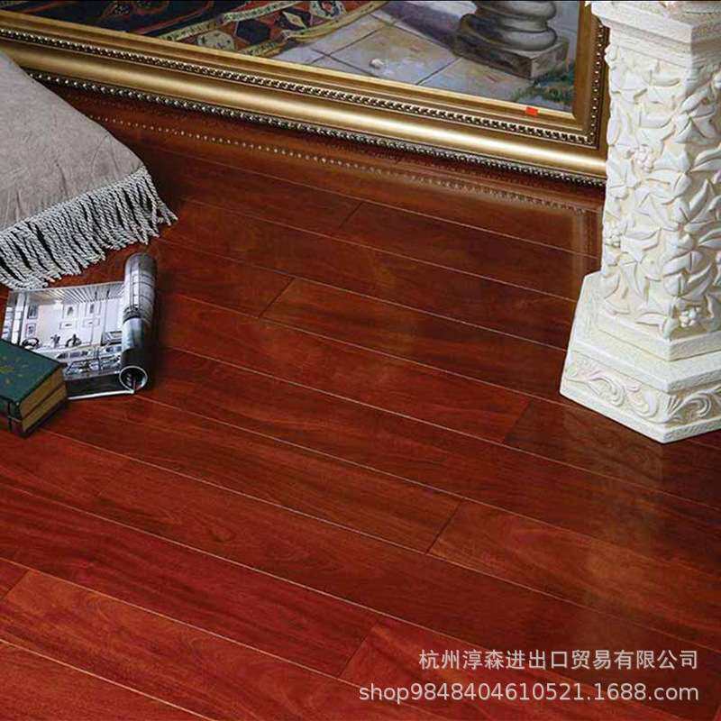 淳森中式装修南美巴拉圭红檀香香脂木豆平扣地热锁扣纯实木地板