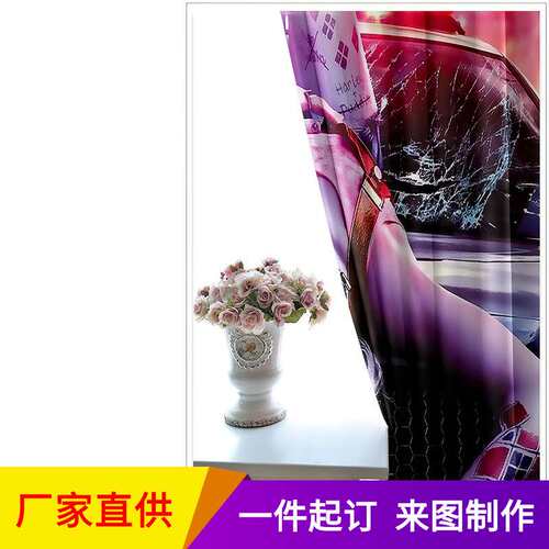 影视成品窗帘 3D数码印花跨境亚马逊外贸 源头厂家一件起订