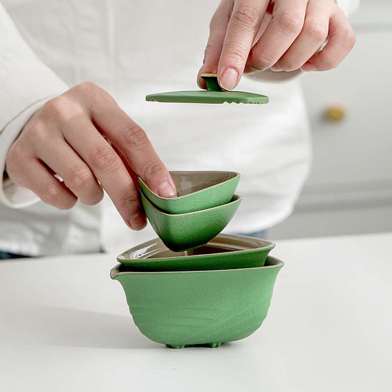 故宫文创陶瓷创意粽子快客杯茶具便携旅行茶具套装户外一壶二杯
