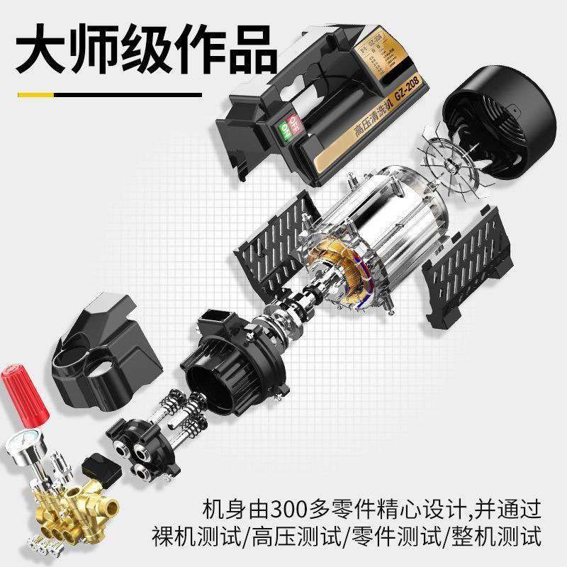 高压洗车机家用220V自动刷车泵可调压清洗机便携式大功率洗车泵