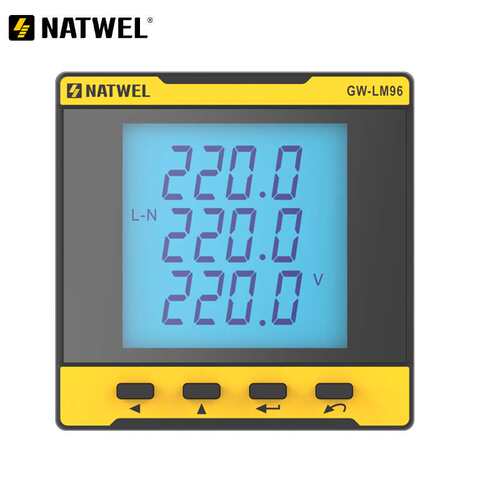 三相多功能智能电表GW-LM96液晶显示电力仪表0.5S级 96*96
