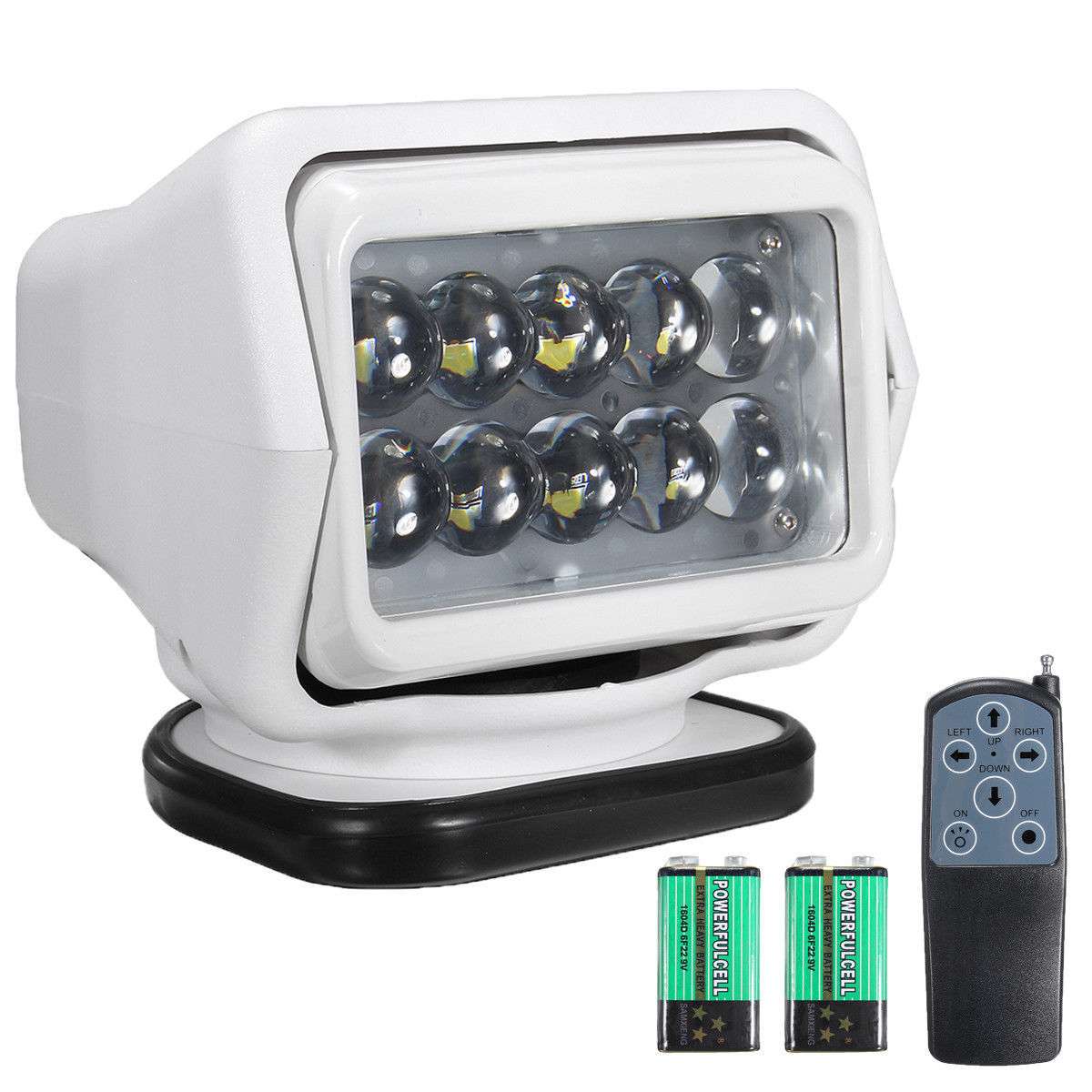 厂家直销 50W LED遥控探照灯车船用远程强光搜索灯探照灯户外射灯