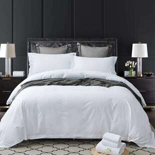 星级酒店床上用品纯白色被罩被单民宿宾馆旅馆四件套被套全棉专用