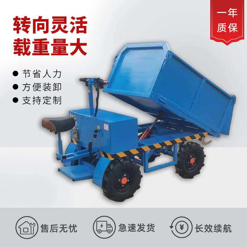 电动平板车拉货车自卸大功率载重王倒骑驴四轮工地库房厂区搬运车