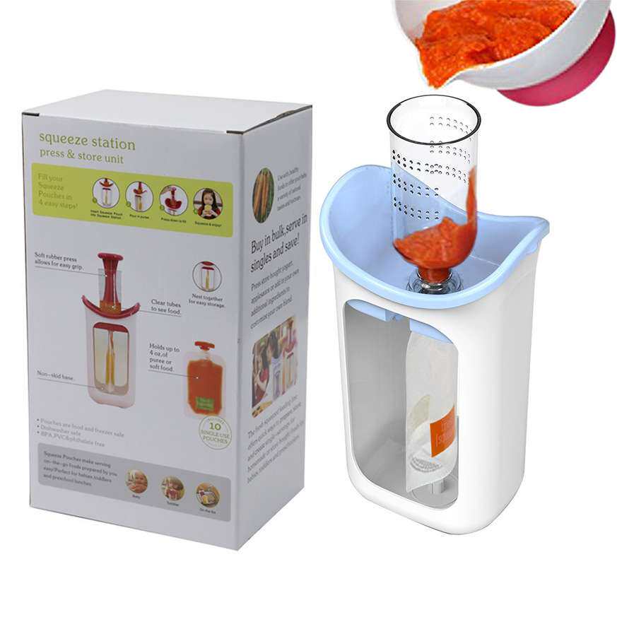 源头工厂鲜榨儿童果泥果汁挤压器 家用厨房分装器婴儿手动辅食器