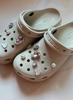 热门款云朵骨f白色鞋子水钻珍珠爱心鞋扣配饰可拆卸简约时尚扣148