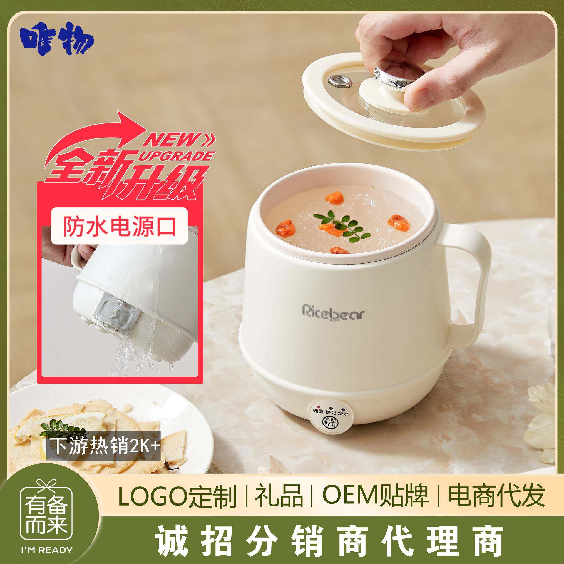 热牛奶杯办公迷你养生杯家用多功能杯早餐杯宿舍电煮杯陶瓷轴内胆