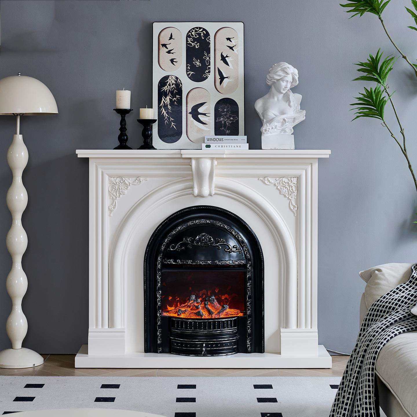 1.3米法式壁炉装饰柜 美式家用实木玄关柜 仿真火焰取暖炉芯,住宅家具,壁炉架/壁炉柜,淘宝优惠券,粉丝福利购,淘宝优惠卷