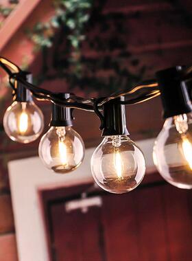 2W太阳能G40LED灯串带红外遥控RF无线遥控花园庭院围栏装饰照明灯