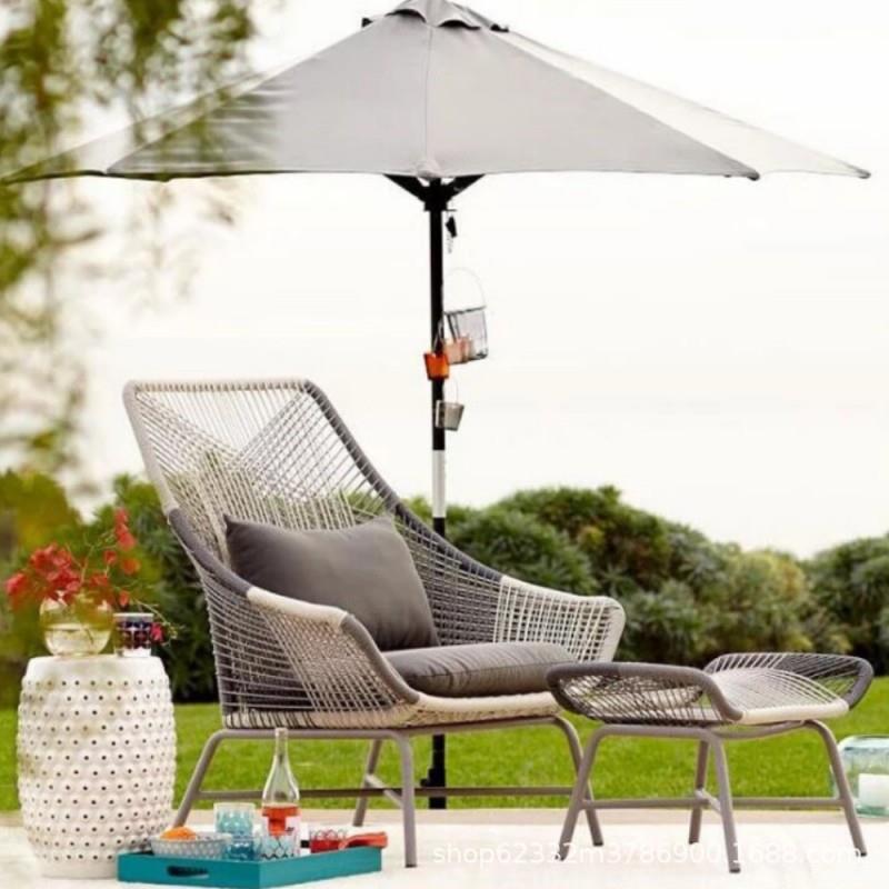 休闲铁艺藤编桌椅组合小茶几三件套创意阳台庭院室内时尚藤椅沙发