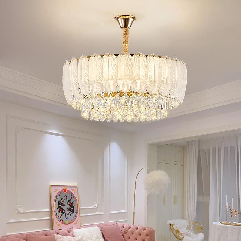 轻奢水晶吊灯现代简约大气客厅主灯法式奶油风卧室餐厅灯具