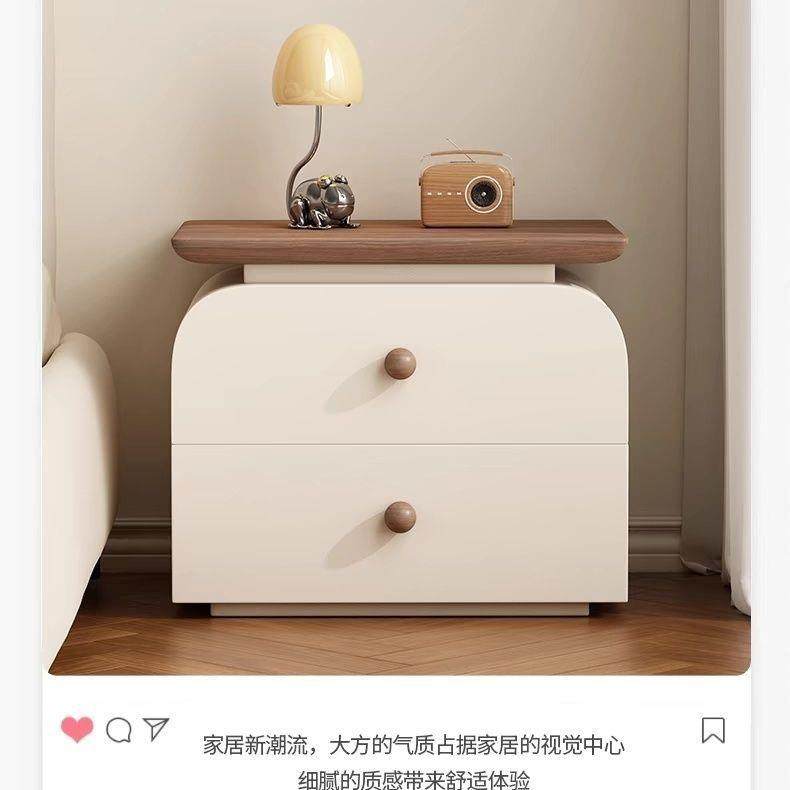 免安装全实木床头柜中古奶油风意式极简小户型简约现代卧室收纳柜,住宅家具,其它柜类,淘宝优惠券,粉丝福利购,淘宝优惠卷