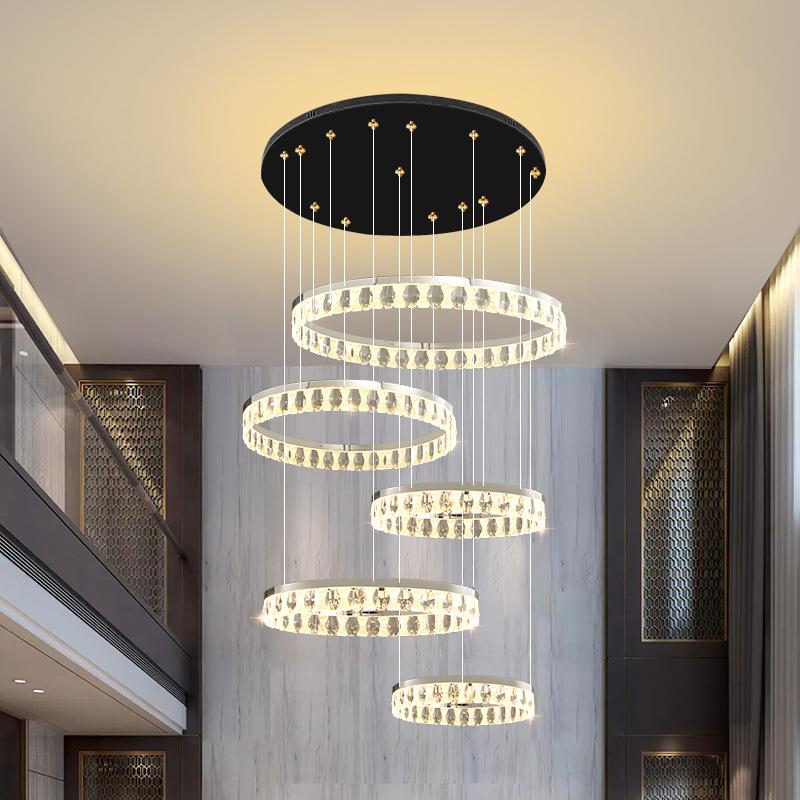 客厅吊灯2025新款灯具现代简约意式轻奢高端大气法式水晶大厅主灯