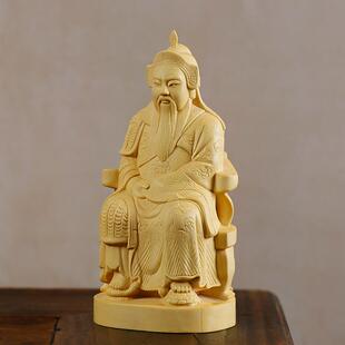 黄杨木雕真武大帝玄武雕像摆件人物圆雕传统木质工艺品家居收藏品