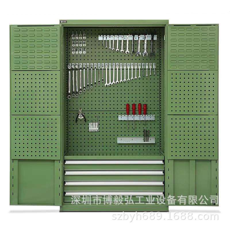 深圳五金重型移动工具柜双开门加厚储物柜抽屉式工具柜铁皮柜车间