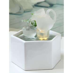 现代轻奢流水喷泉开业生财玄关创意办公室装饰桌面循环水摆件女士