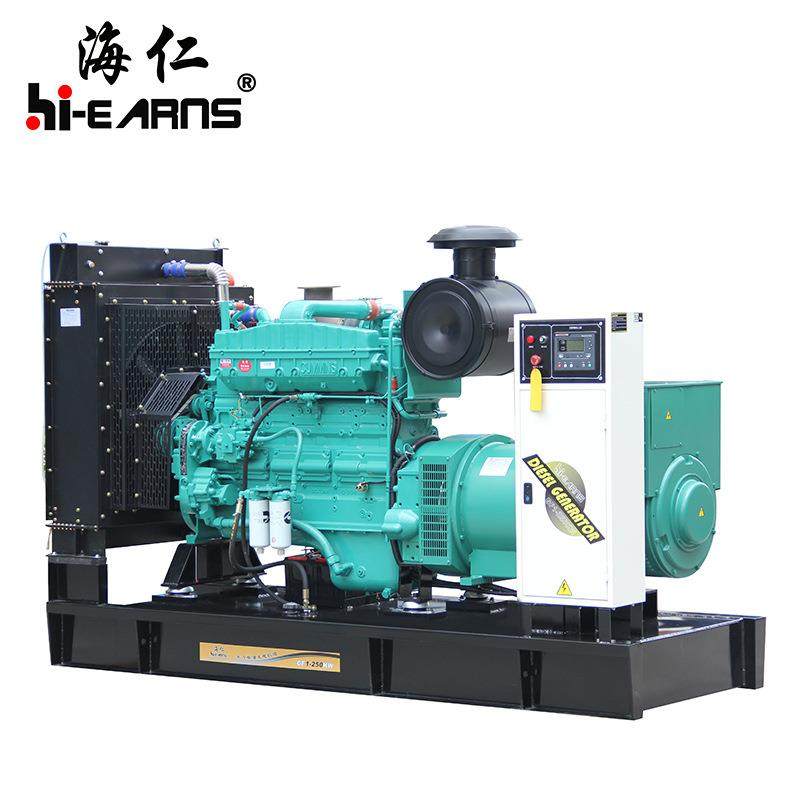 厂家直销250KW/315KVA水冷开架柴油发电机组备用电源工地应急