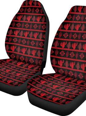 红色仙人掌满铺印花汽车坐垫套涤纶防宠物抓防尘防污易清洁可