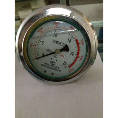 杭州东亚YN100ZT耐震轴向带边压力表 2.5 6 10 16 25 40 60 100MP