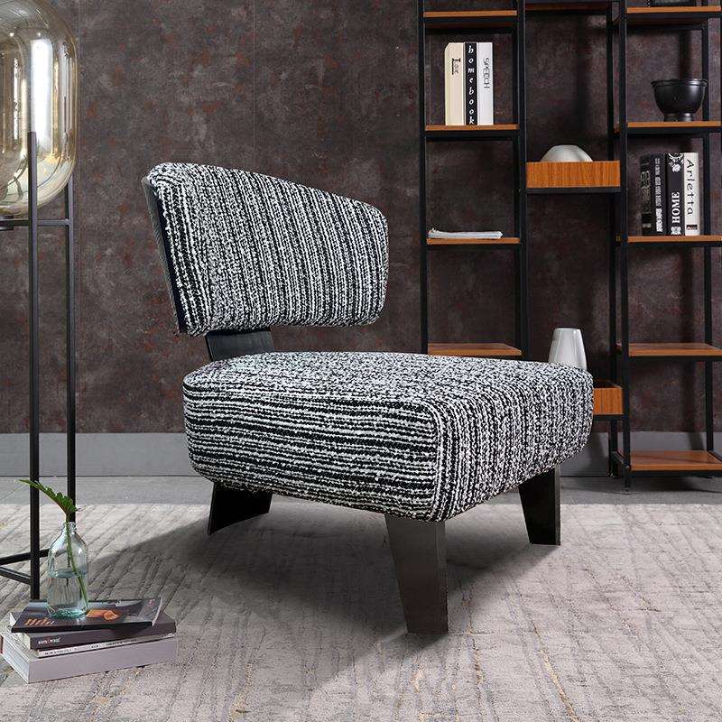 网红意式极简布艺沙发椅客厅家用会客单人椅轻奢艺术设计师休闲椅