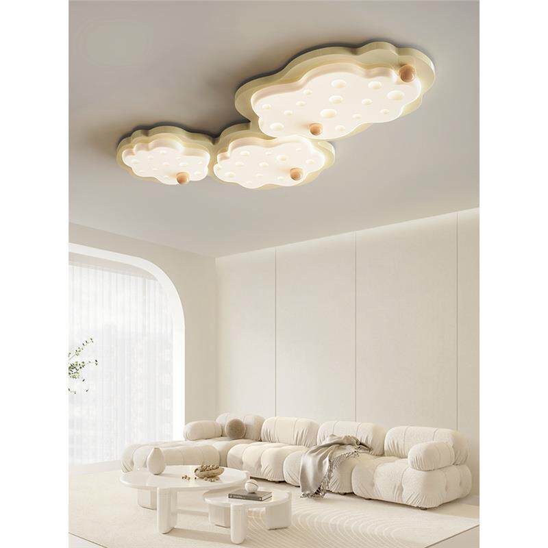 客厅吸顶灯全光谱护眼奶油风云朵大厅灯广东中山灯具组合全屋套餐
