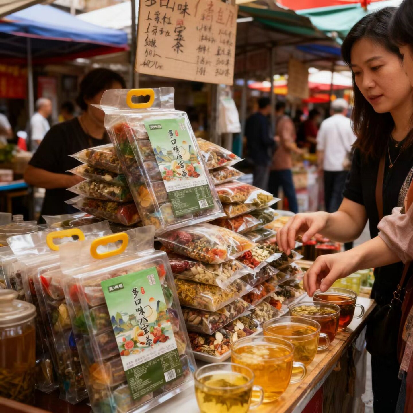 人参红糖八宝茶养颜补气血女八宝茶红糖红枣桂圆枸杞茶女士糖姜茶
