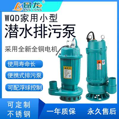 WQD小型单相潜水排污泵 家用污水潜污泵 可手提抽水泵220V