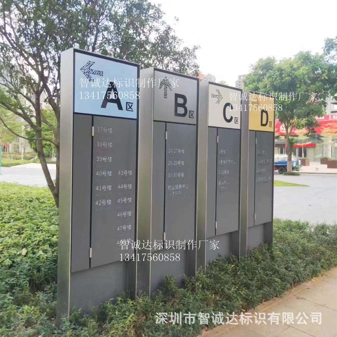 不锈钢落地立牌标识指示牌户外立式商场房地产停车牌导引牌引路牌