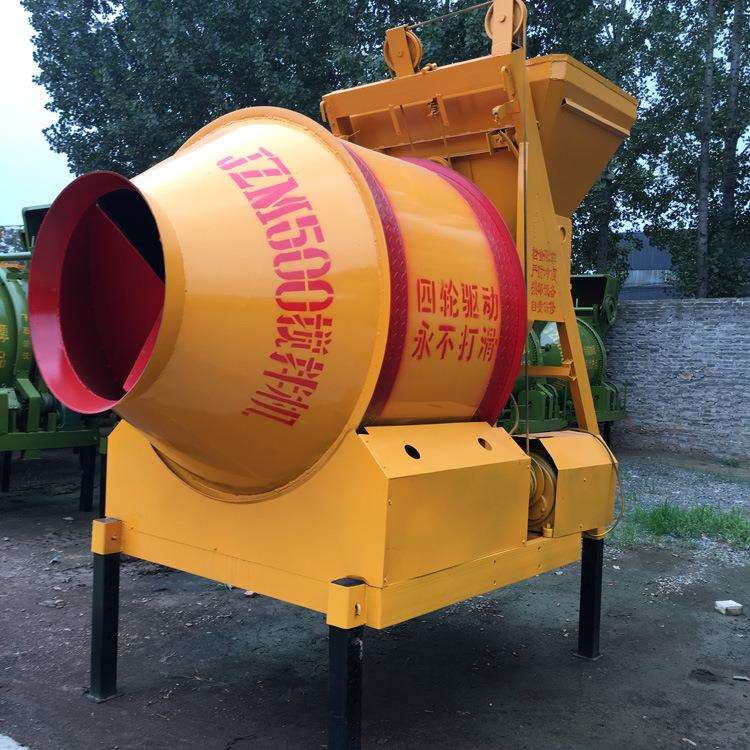 移动型砂浆滚筒搅拌机JZC500混凝土搅拌机 爬斗进料砂浆搅拌机