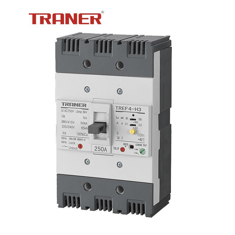 3P漏电断路器 TREF4-H3 3P/380V 大安培延时可调型250A 3P电子式