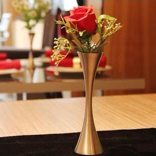 不锈钢圆口花瓶简约花瓶 艺术插花 北欧现代简约家居装饰单支花瓶