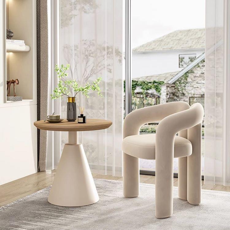 奶油风小茶几家用客厅沙发边几小户型阳台卧室角几实木茶桌椅组合