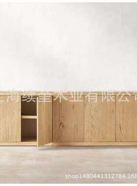 RH美式实木电视柜设计师出口别墅跨境电商亚马逊供应商家具