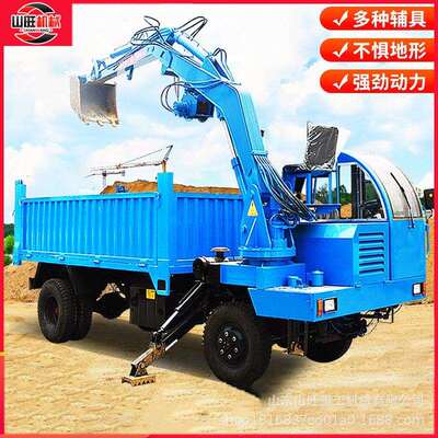 厂家现货四不像随车挖8吨自挖自卸农用车带挖机运输车