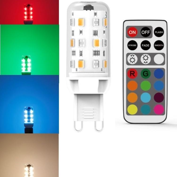 【跨境】遥控RGBW宽压AC100-240V G9LED灯泡E14螺口玉米灯
