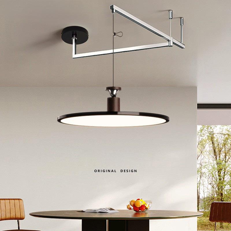 中山灯具飞碟餐厅可移位摇臂餐桌吊灯简约现代饭厅灯全光谱法式灯