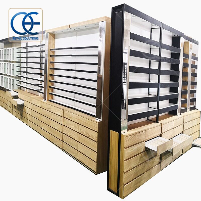 铁木烤漆眼镜展示柜加工带灯创意墨镜墙柜展示台时尚眼镜展台展示
