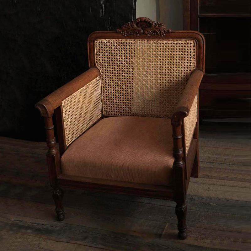 复古风沙发椅藤编休闲椅客厅阳台单人沙发民宿雕花实木沙发,3C数码配件,USB灯,淘宝优惠券,粉丝福利购,淘宝优惠卷