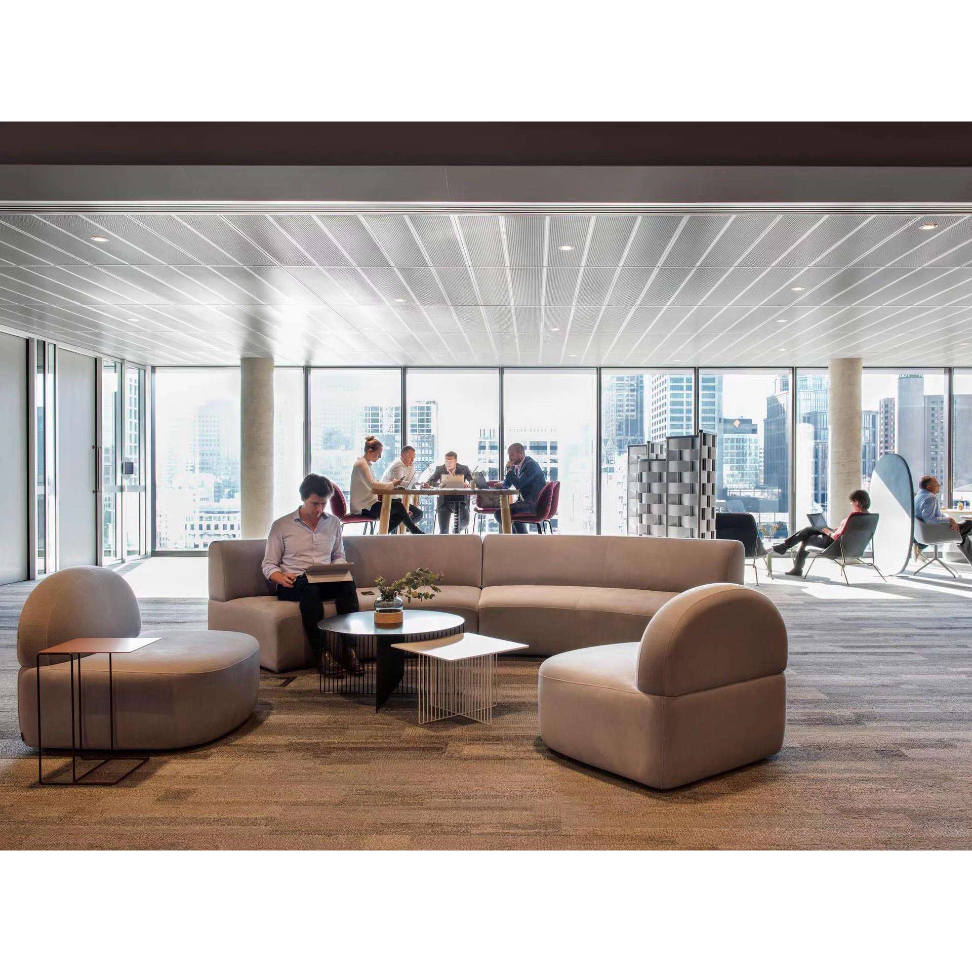 北欧弧形沙发设计师酒店大堂商务休闲接待区办公室拼接半圆沙发