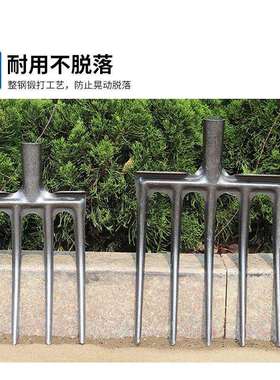 VLEN 翻地松土钢叉头 农用开荒深挖叉草工具 五齿 5J00125