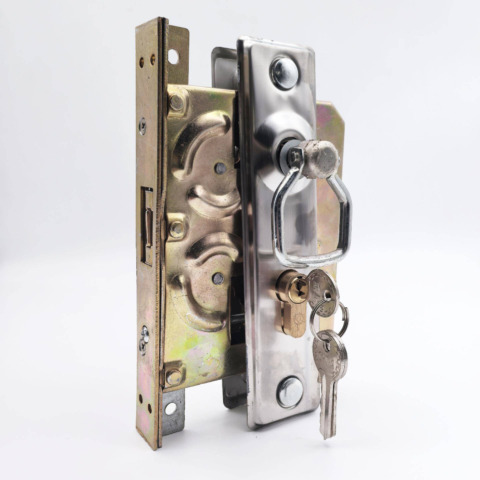 三连动309防盗门锁大门锁铁门三联动锁车库门锁推拉门锁老式门锁